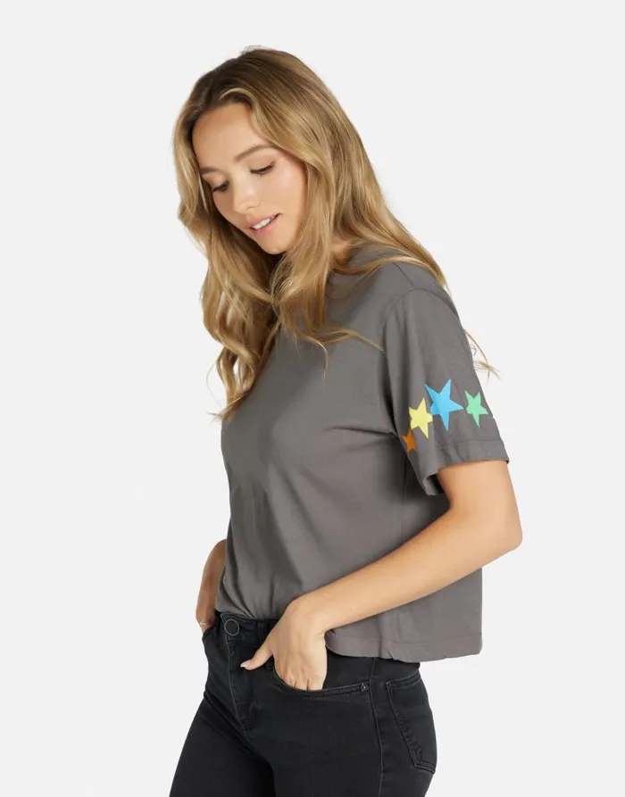 Rue 1 Love Rainbow Lip Light Onyx Women Lauren Moshi Short Sleeve