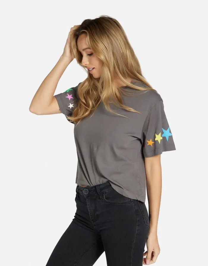 Rue 1 Love Rainbow Lip Light Onyx Women Lauren Moshi Short Sleeve
