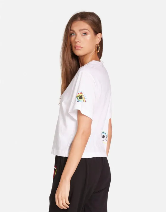 Rue Rocker Eye White Women Lauren Moshi Short Sleeve