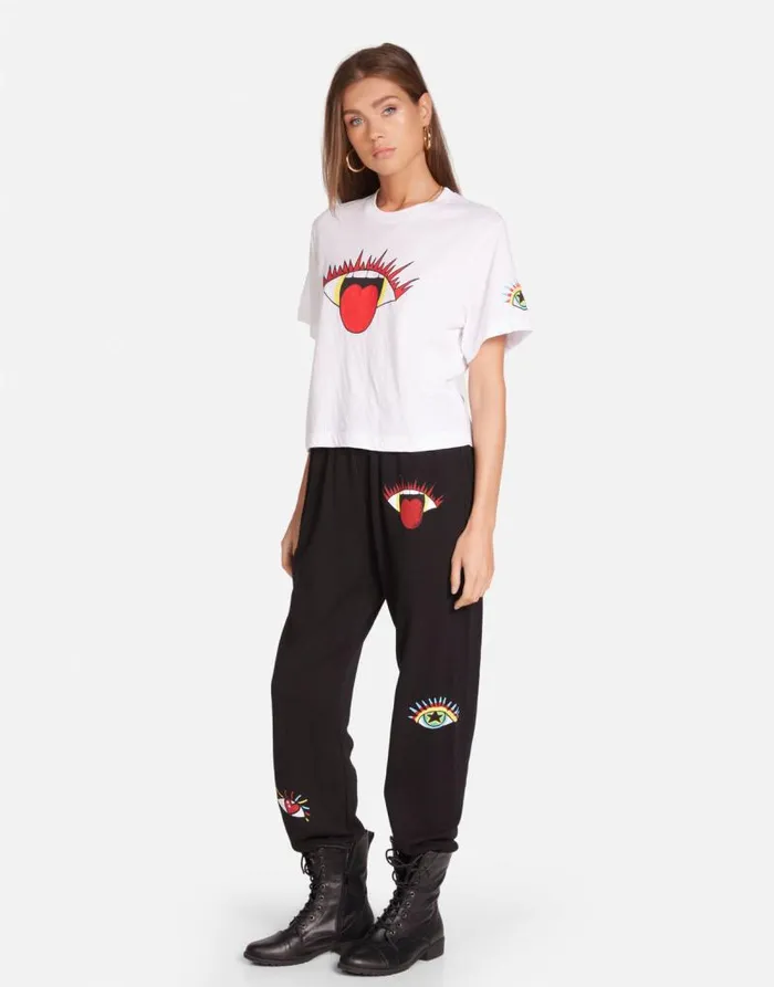 Rue Rocker Eye White Women Lauren Moshi Short Sleeve