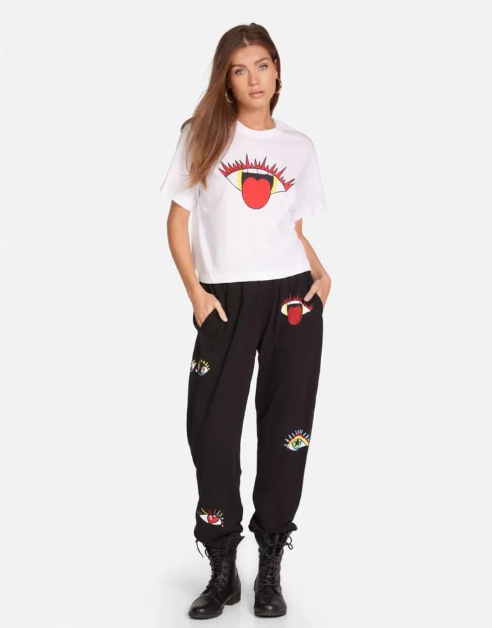 Rue Rocker Eye White Women Lauren Moshi Short Sleeve