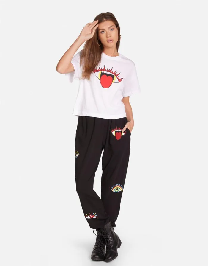 Rue Rocker Eye White Women Lauren Moshi Short Sleeve
