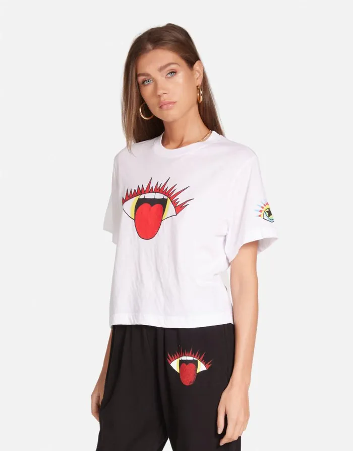 Rue Rocker Eye White Women Lauren Moshi Short Sleeve