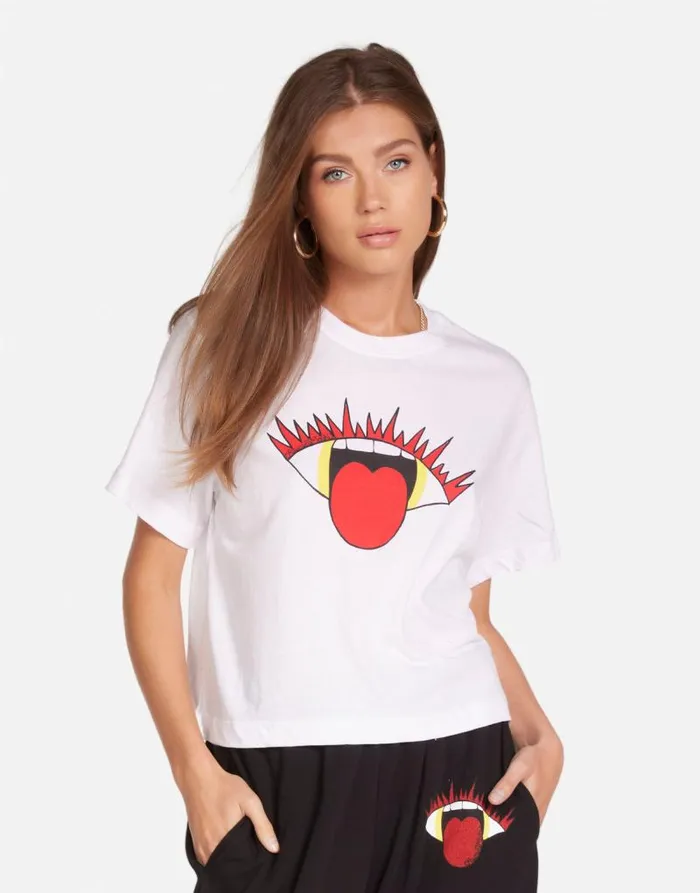 Rue Rocker Eye White Women Lauren Moshi Short Sleeve