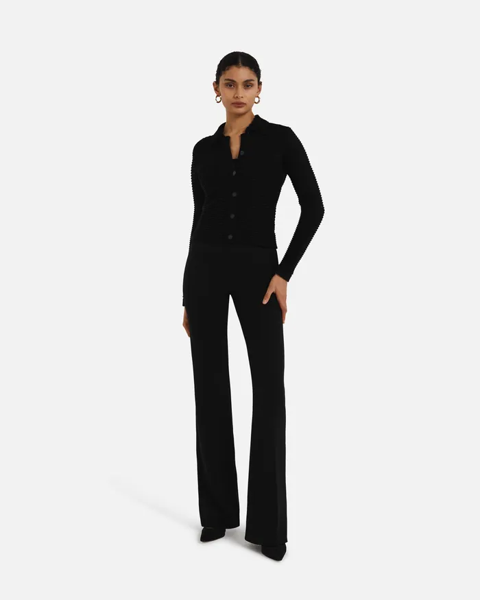 Safiyaa Artemis Black Crochet Jacket Black Women Jackets and Coats