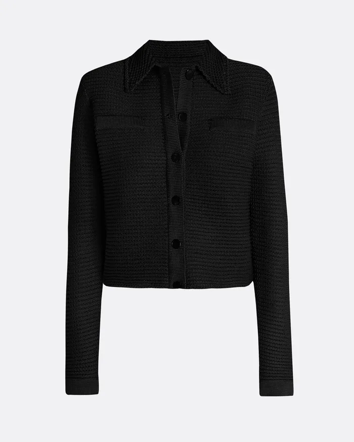 Safiyaa Artemis Black Crochet Jacket Black Women Jackets and Coats