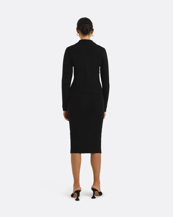 Safiyaa Artemis Black Crochet Jacket Black Women Jackets and Coats