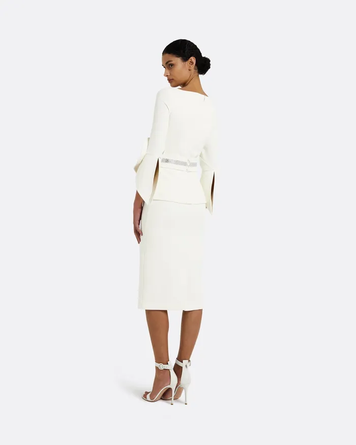 Safiyaa Icons Women Alondra Ivory Midi Dress Ivory