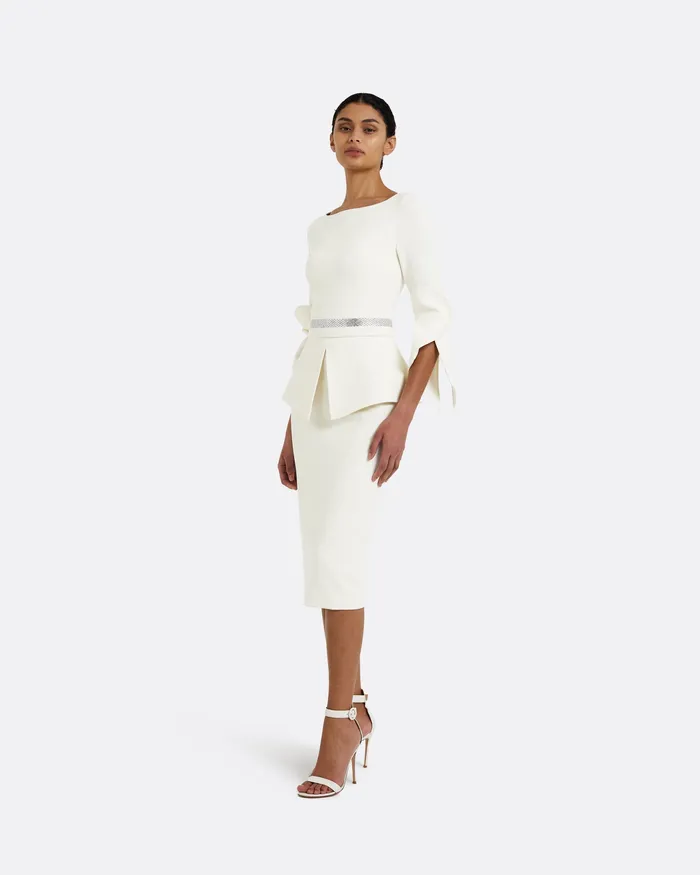 Safiyaa Icons Women Alondra Ivory Midi Dress Ivory
