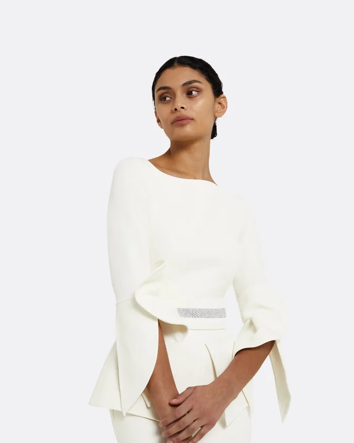 Safiyaa Icons Women Alondra Ivory Midi Dress Ivory