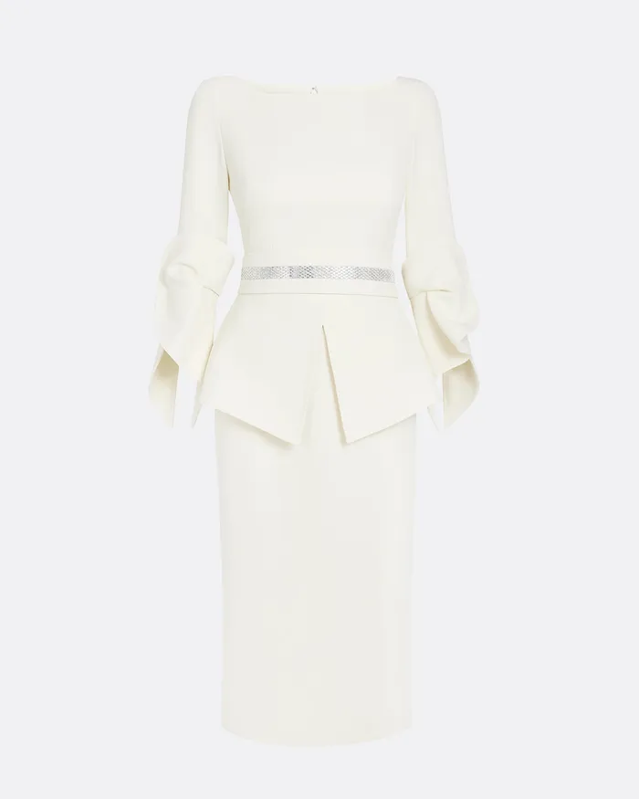 Safiyaa Icons Women Alondra Ivory Midi Dress Ivory