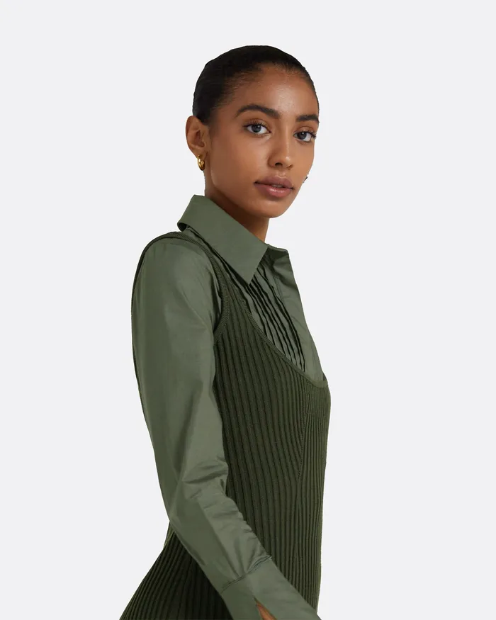 Safiyaa Knitwear Women Cindy Seaweed Knit Dress Seaweed