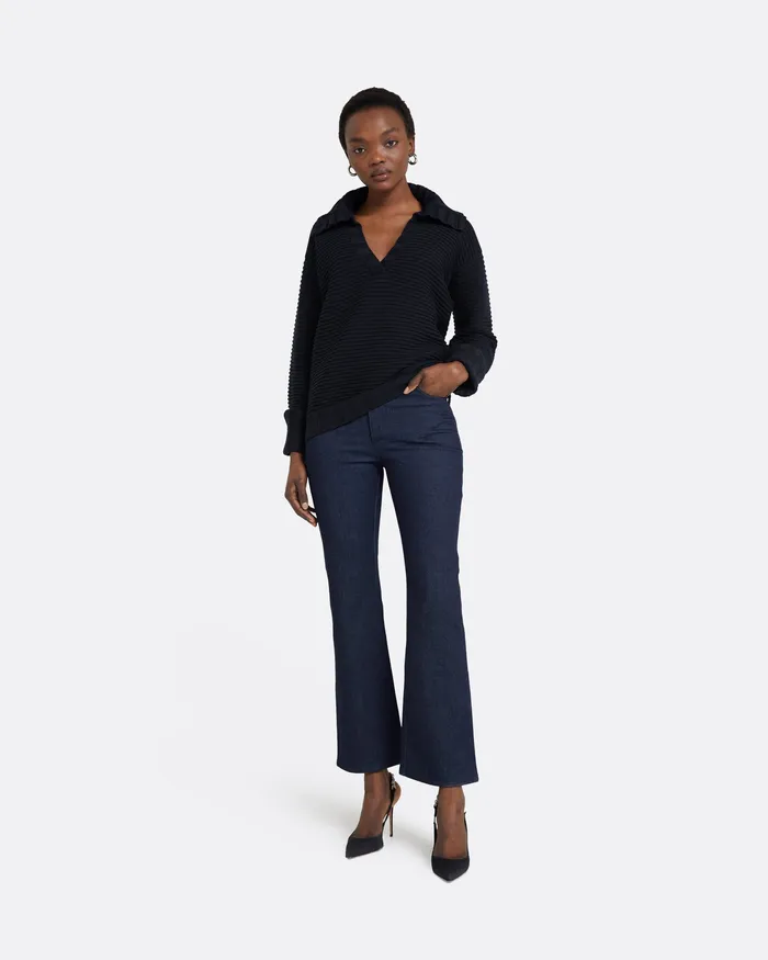 Safiyaa Tops Women Kratos Navy Knit Top Navy
