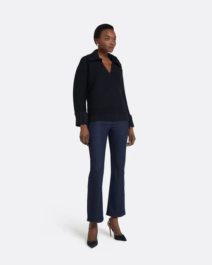 Safiyaa Tops Women Kratos Navy Knit Top Navy