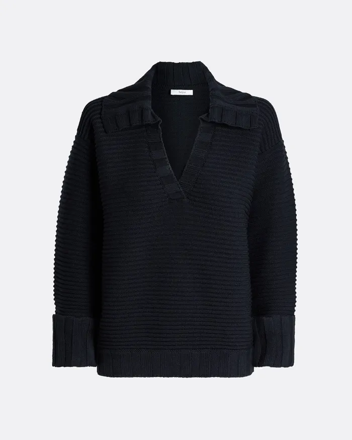Safiyaa Tops Women Kratos Navy Knit Top Navy