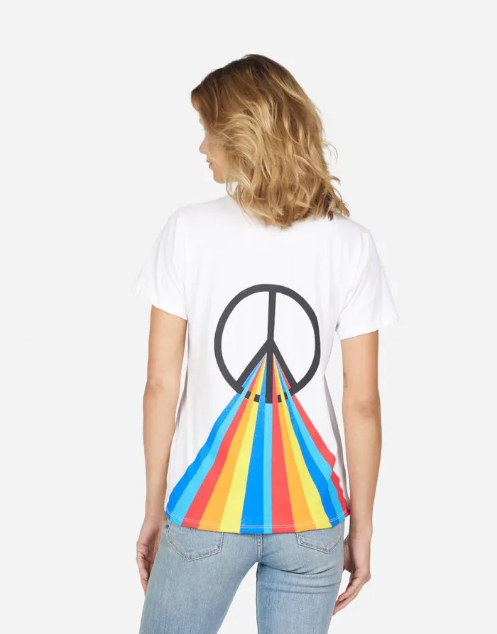 Saleisha Peace Rays White Women Lauren Moshi Short Sleeve