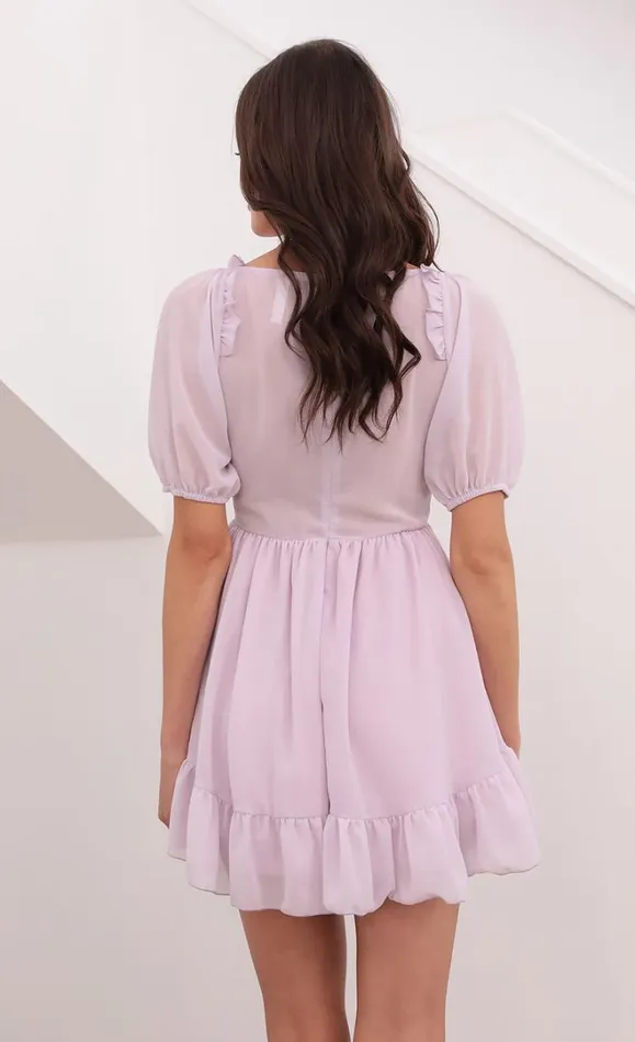 Samantha Keyhole Cutout Dress Lilac Women LUCY IN THE SKY Mini Dresses