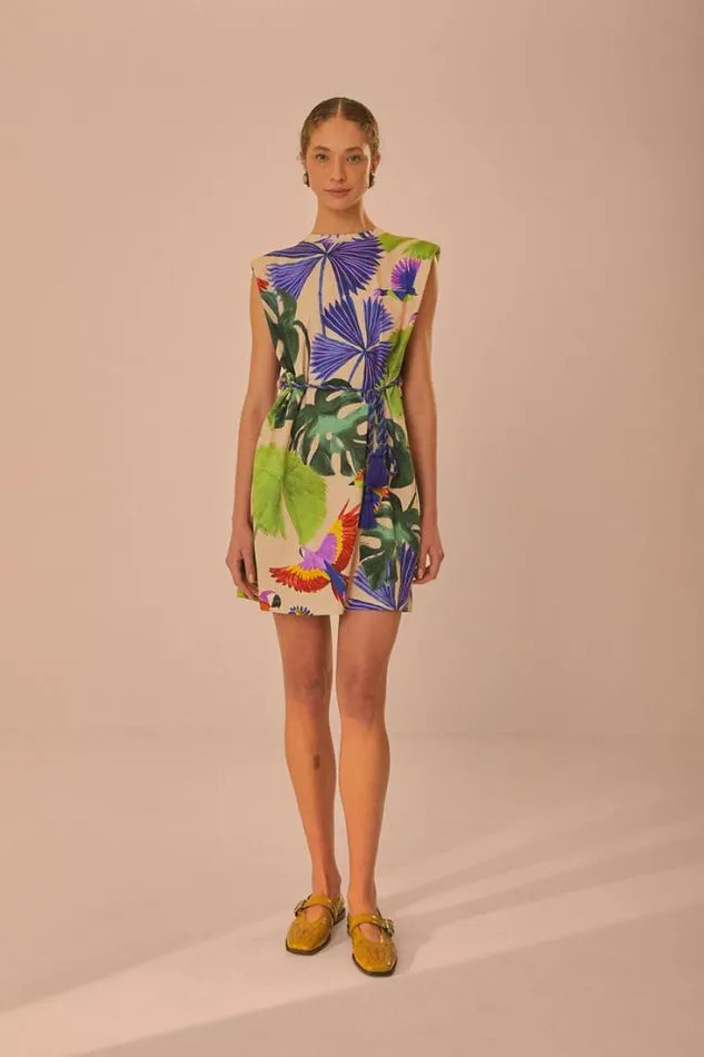 Sand Macaw Jungle Organic Cotton TShirt Dress Women FARM Rio Tshirts