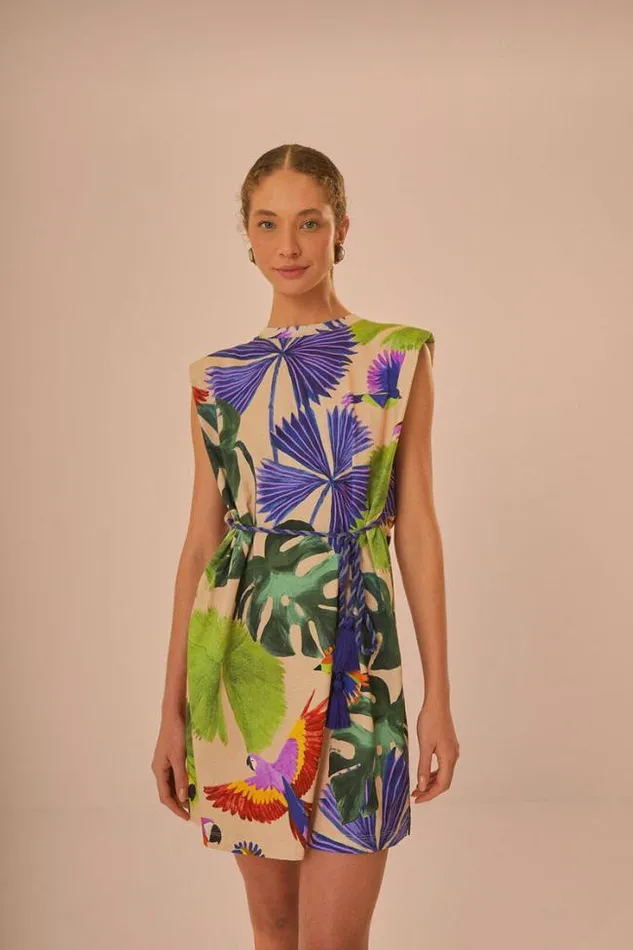 Sand Macaw Jungle Organic Cotton TShirt Dress Women FARM Rio Tshirts