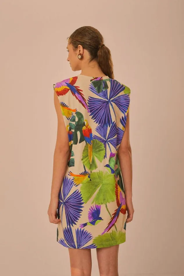 Sand Macaw Jungle Organic Cotton TShirt Dress Women FARM Rio Tshirts