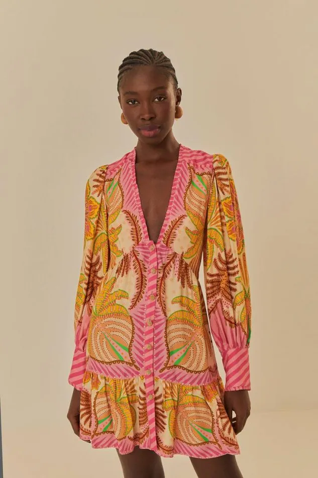 Sand Palm Scarf Mini Dress Women FARM Rio Mini Dresses