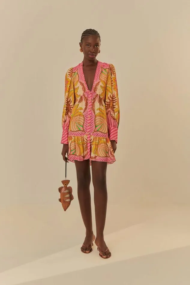 Sand Palm Scarf Mini Dress Women FARM Rio Mini Dresses