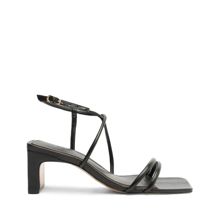 Sandals Aimee Block Leather Sandal Black Schutz Shoes Block Heels