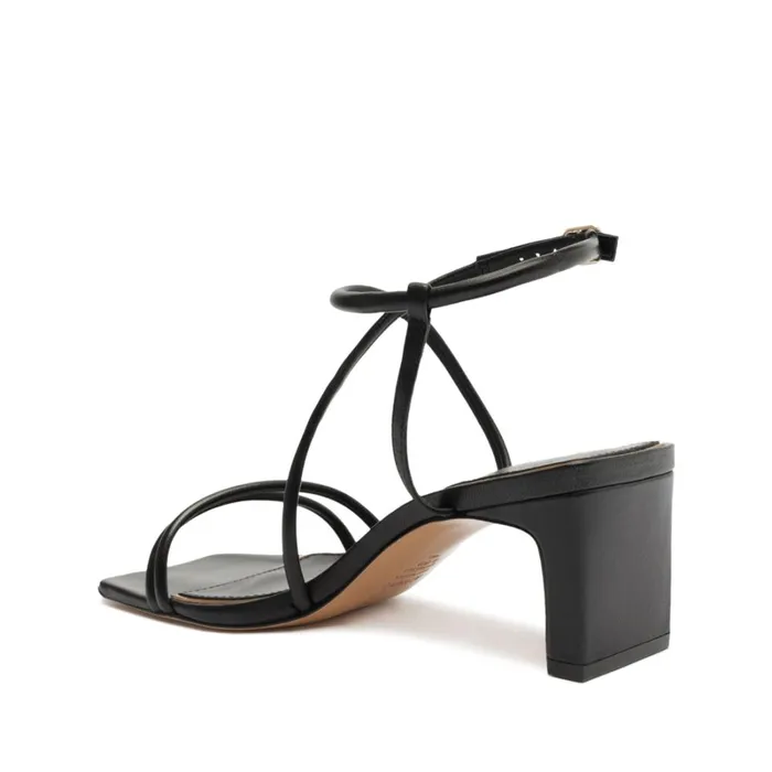 Sandals Aimee Block Leather Sandal Black Schutz Shoes Block Heels