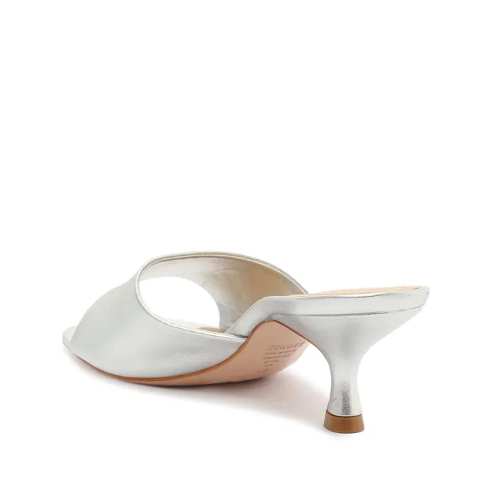 Sandals Dethalia Metallic Leather Sandal Silver Schutz Shoes Mule