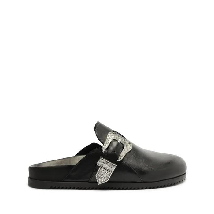 Sandals Grace Leather Flat Black Schutz Shoes Mule