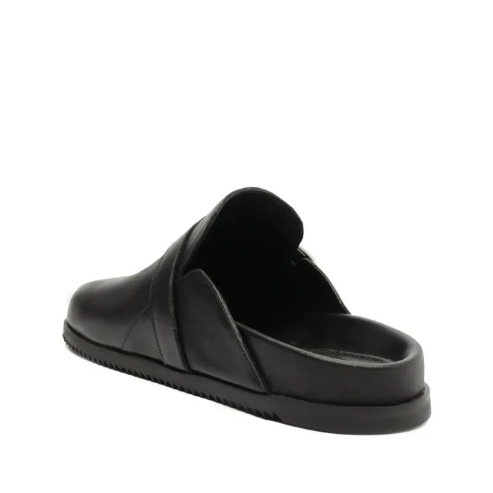 Sandals Grace Leather Flat Black Schutz Shoes Mule