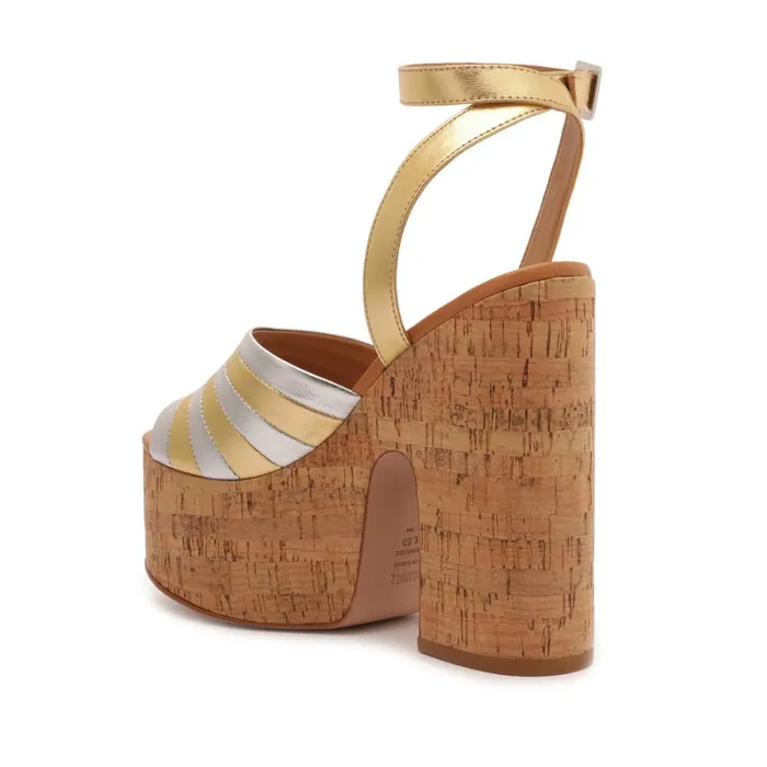Sandals Imani Metallic Leather Sandal Prata Schutz Shoes Platforms Sandals Imani Metallic Leather Sandal Prata Schutz Shoes Platforms
