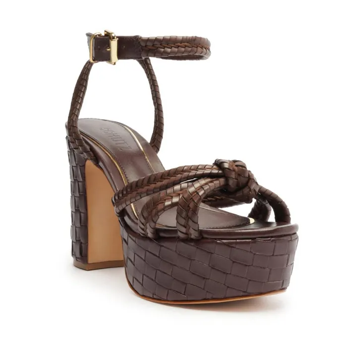 Sandals Kareena Woven Platform Dark Chocolate Schutz Shoes Platforms