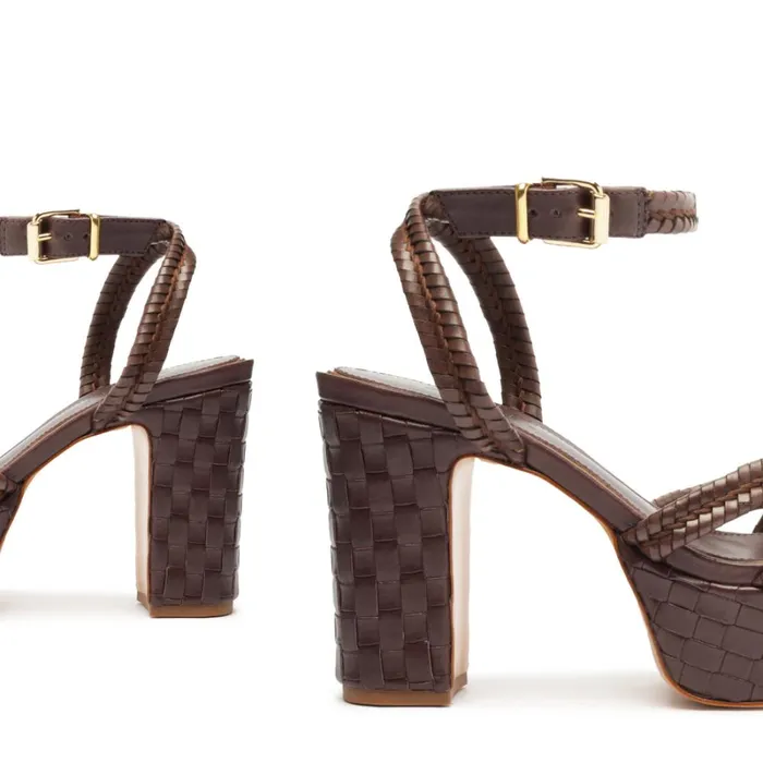 Sandals Kareena Woven Platform Dark Chocolate Schutz Shoes Platforms
