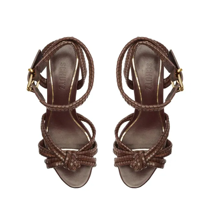 Sandals Kareena Woven Platform Dark Chocolate Schutz Shoes Platforms