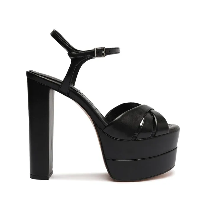 Sandals Keefa High Nappa Leather Sandal Black Schutz Shoes Platforms