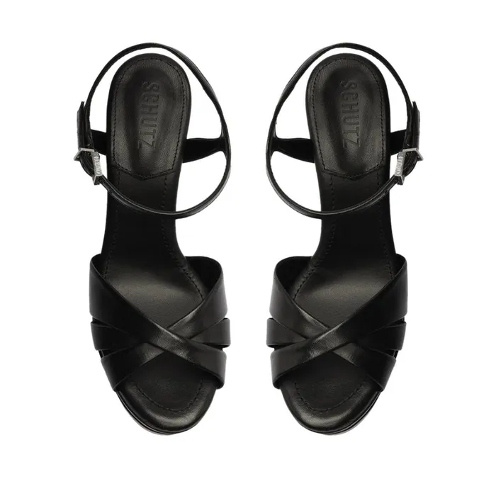 Sandals Keefa High Nappa Leather Sandal Black Schutz Shoes Platforms Sandals Keefa High Nappa Leather Sandal Black Schutz Shoes Platforms