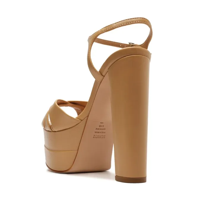 Sandals Keefa High Nappa Leather Sandal Light Beige Schutz Shoes Platforms Sandals Keefa High Nappa Leather Sandal Light Beige Schutz Shoes Platforms