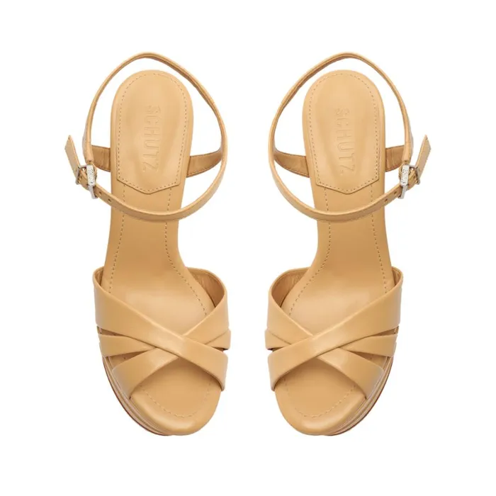 Sandals Keefa High Nappa Leather Sandal Light Beige Schutz Shoes Platforms Sandals Keefa High Nappa Leather Sandal Light Beige Schutz Shoes Platforms