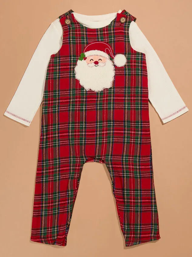 Santa Plaid Top And Overall Set By Mudpie Red Boy Altar039d State Playwear
