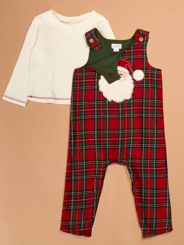 Santa Plaid Top And Overall Set By Mudpie Red Boy Altar039d State Playwear