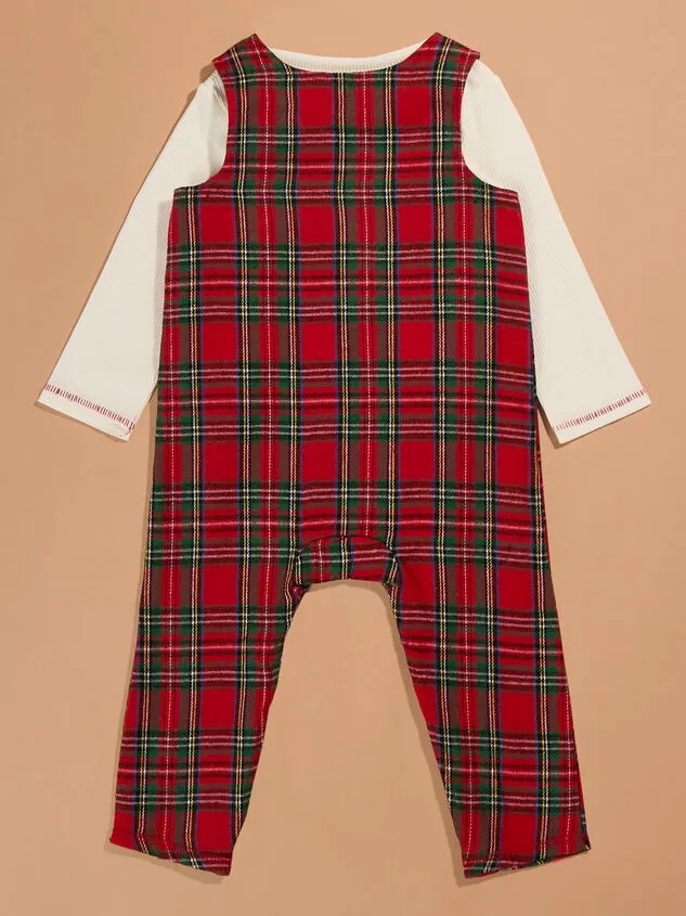 Santa Plaid Top And Overall Set By Mudpie Red Boy Altar039d State Playwear