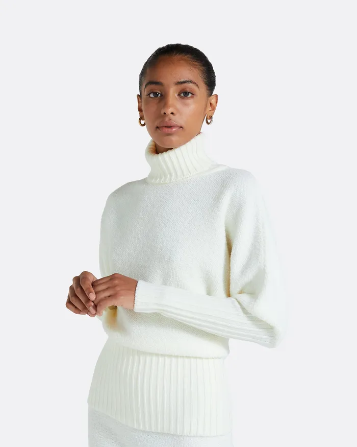 Sara Ivory Knit Ivory Women Tops Safiyaa