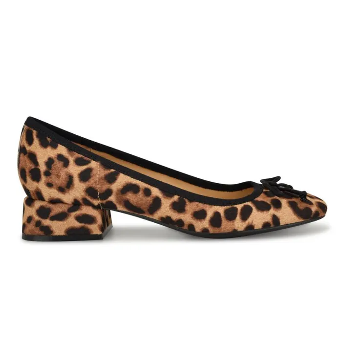 Saruh Square Toe Pumps Leopard Women Nine West Heels