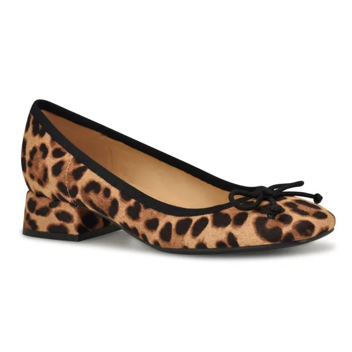 Saruh Square Toe Pumps Leopard Women Nine West Heels