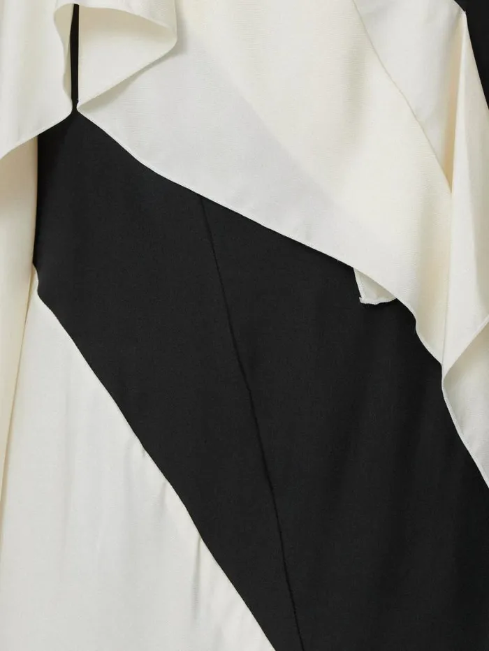 Sculptural Silk Twill Dress Monochrome Women Jigsaw Party