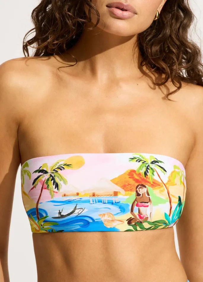 Seafolly Bandeau Women South Pacific Bandeau Bikini Top 8211 Turquoise