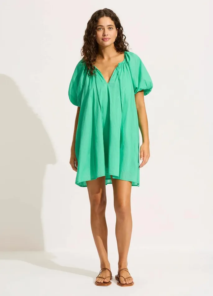 Seafolly Beach Dresses Women Mini Babydoll Dress 8211 Jade
