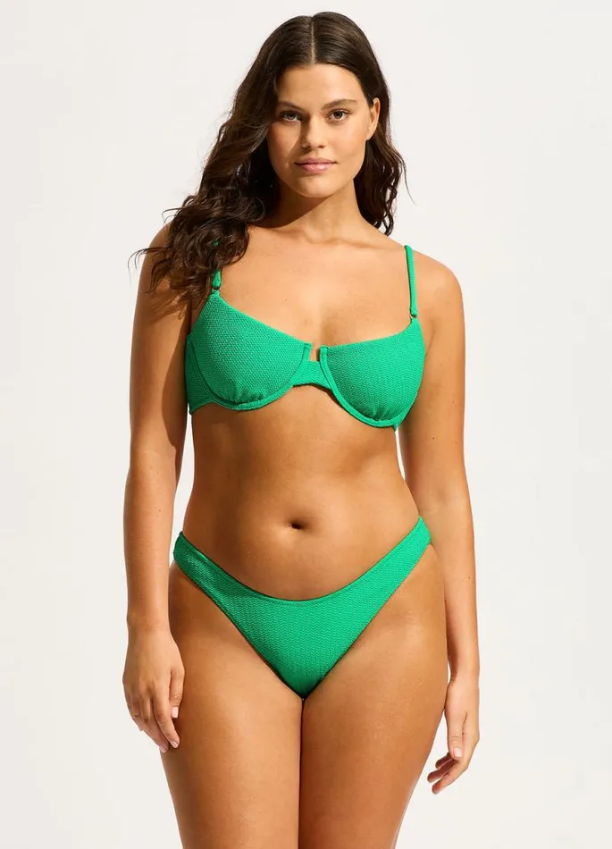 Seafolly Brazilian Women Sea Dive High Cut Rio Bikini Bottom 8211 Jade
