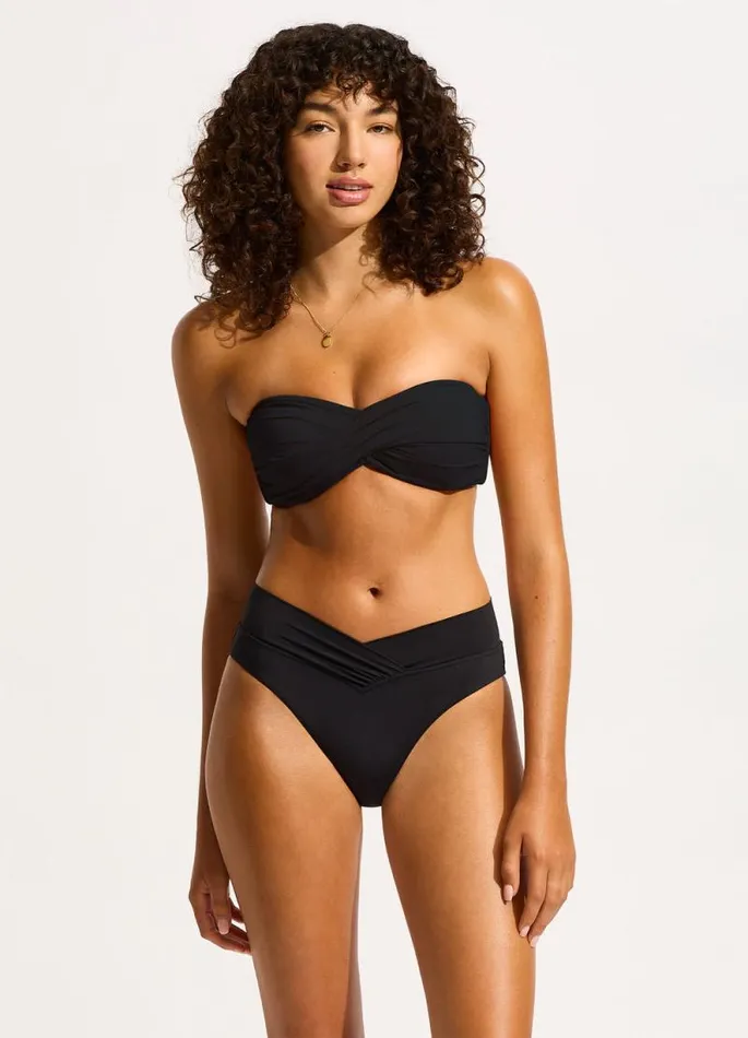 Seafolly High Cut Women Seafolly Collective V Front High Cut Bikini Bottom 8211 Black